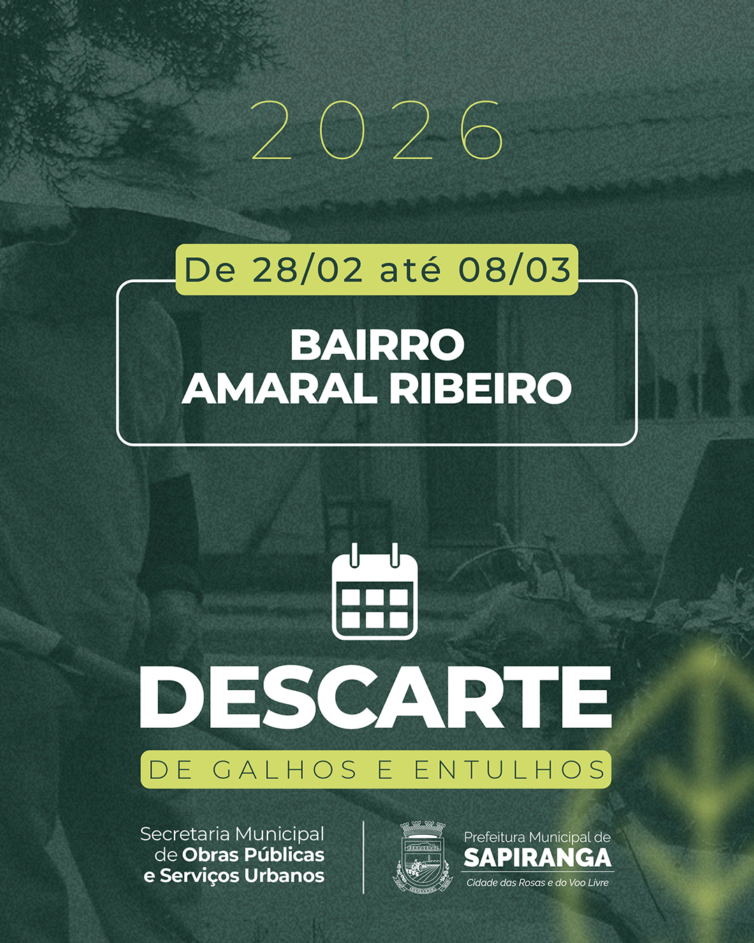 Calendário Descarte 2026 - bairros mapa