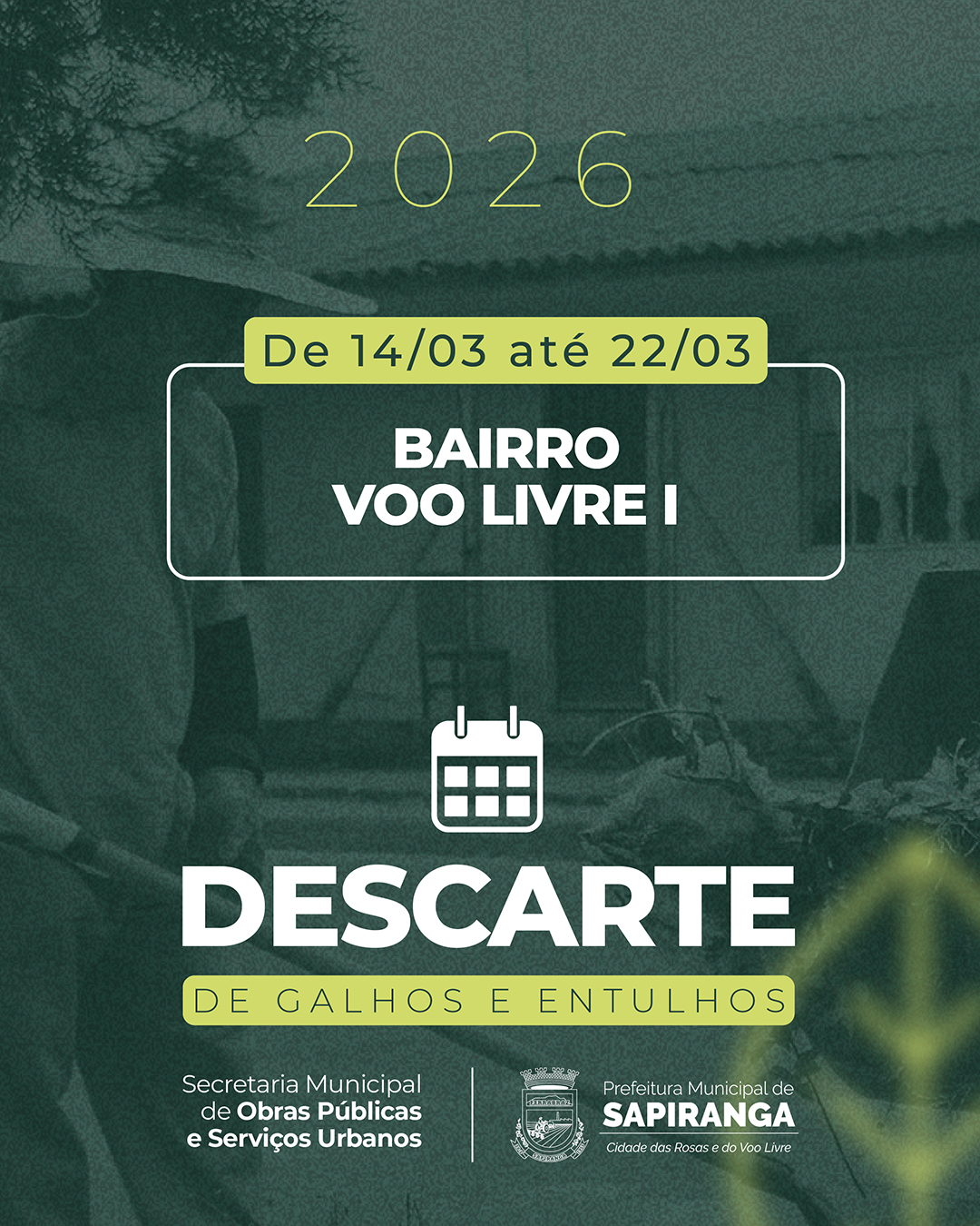 Calendário Descarte 2026 - bairros mapa