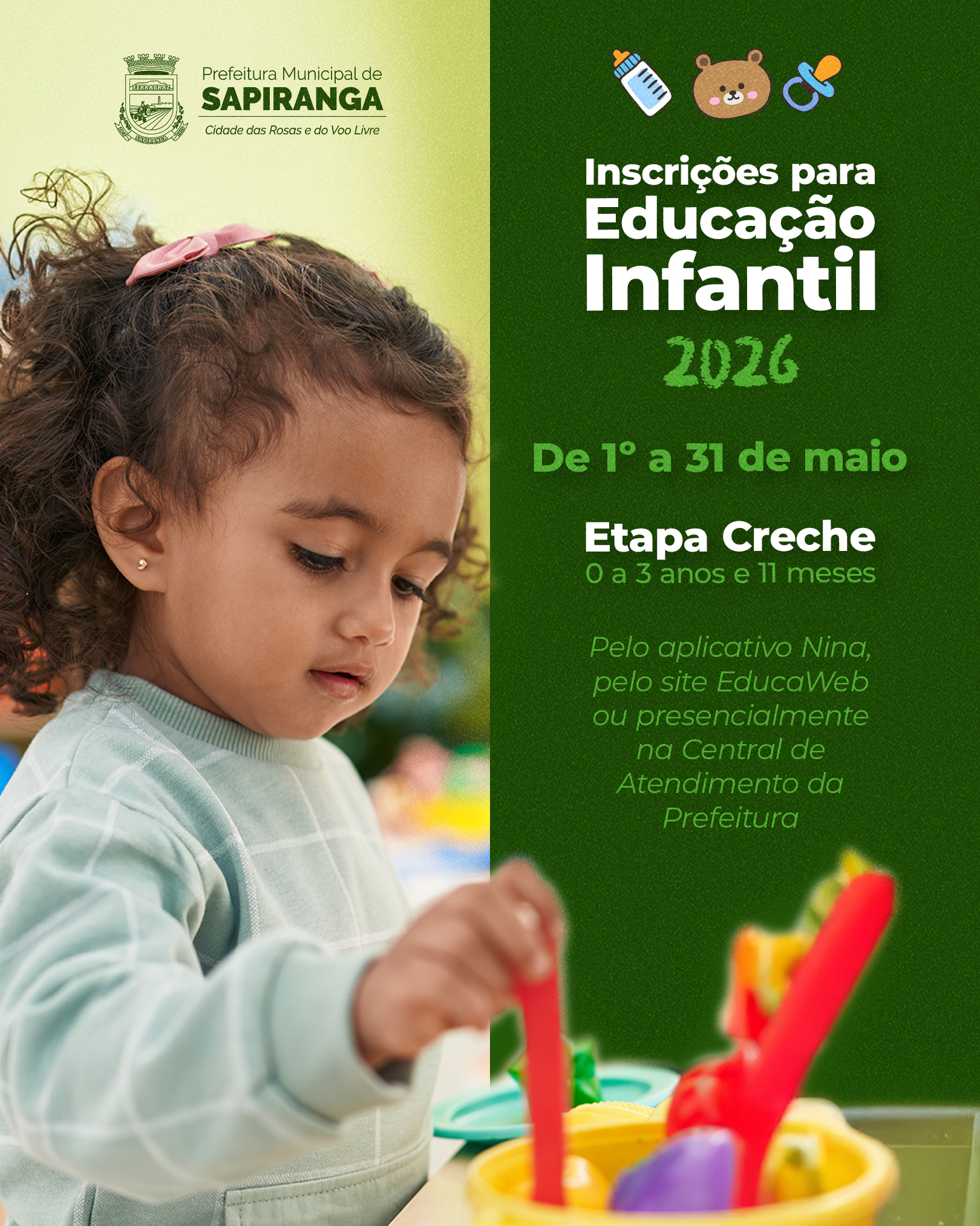 Inscrições abertas educação Infantil_2026 - feed_270426.jpg