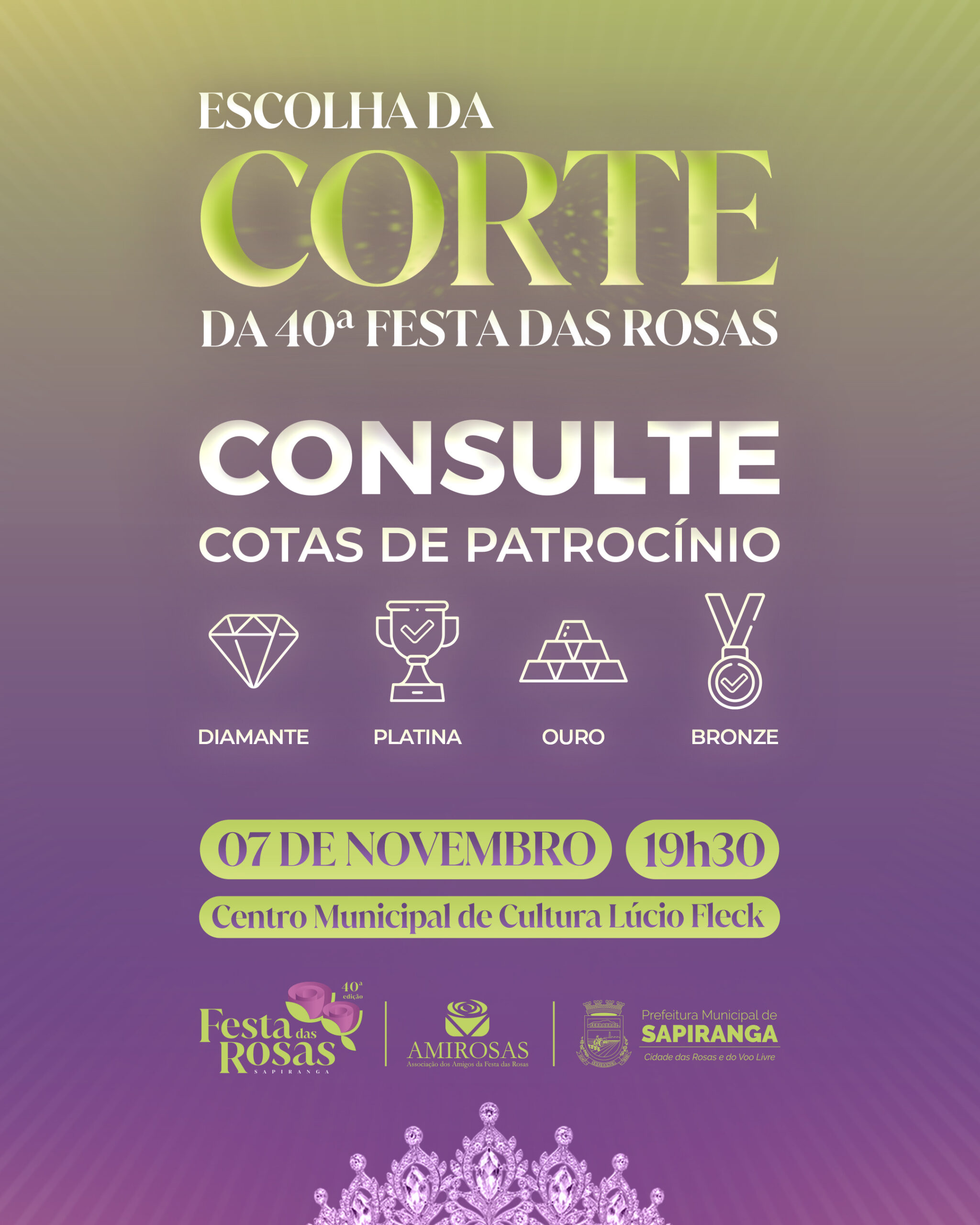 Escolha da Corte das Rosas 2027 - Cotas de Patrocínio - feed